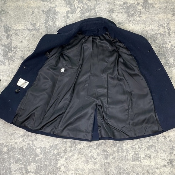 Fleurette Double Breasted 100% Wool Peacoat in Midnight Navy Blue Sz 2 - Picture 9 of 13